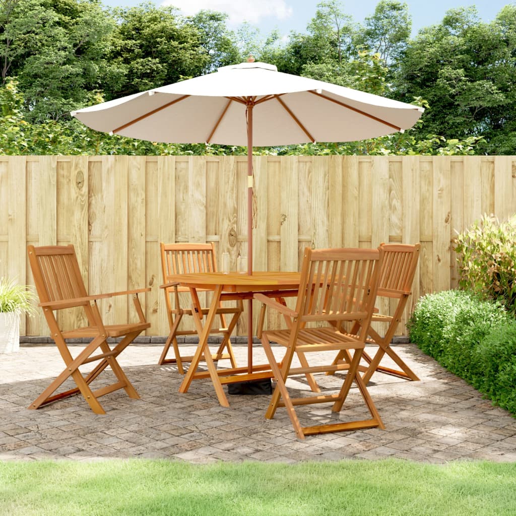 5 Pieces Garden Dining Set Solid Wood Acacia - Style and Chic