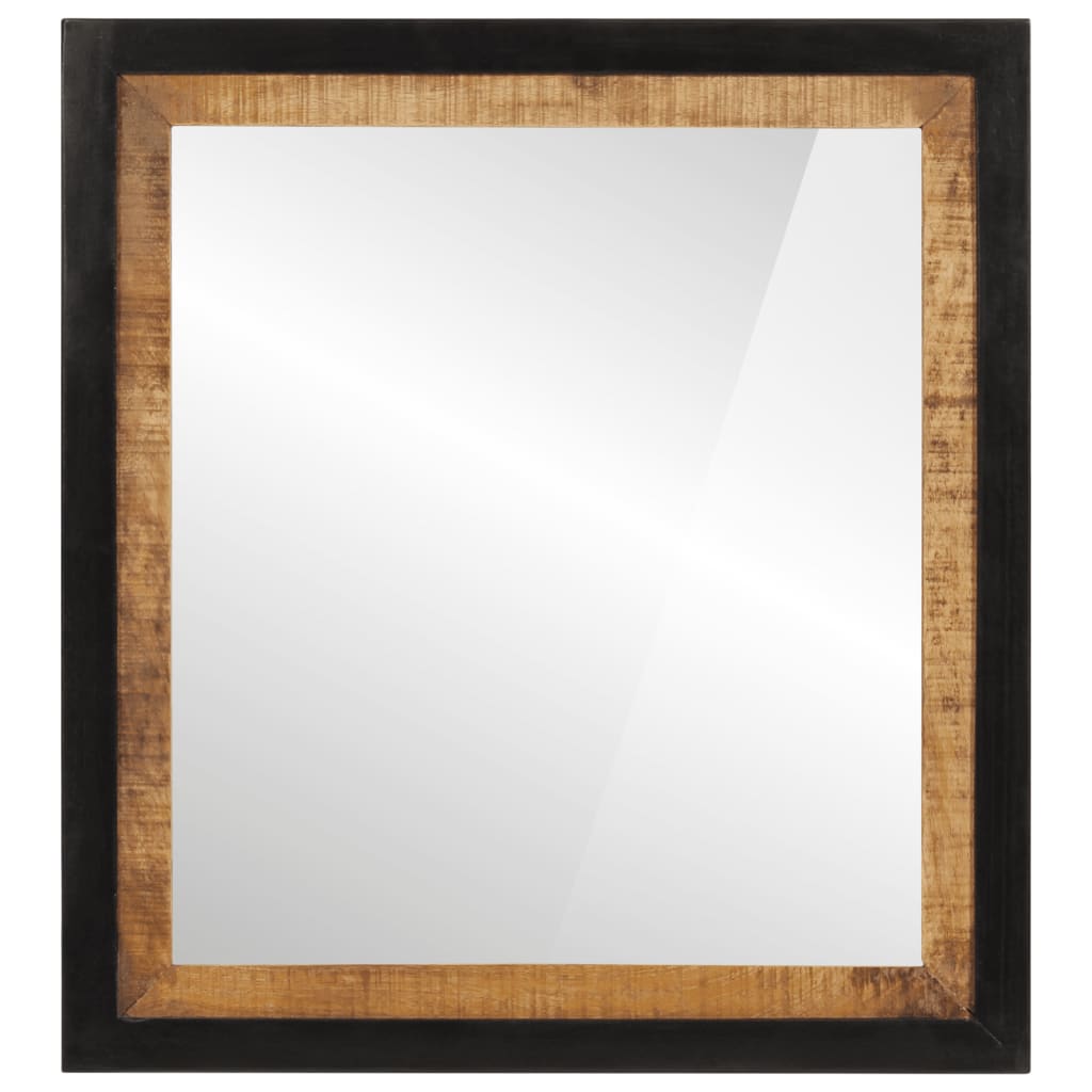 Bathroom Mirror 55x1x60 cm Glass and Solid Wood Mango - The Home Maker