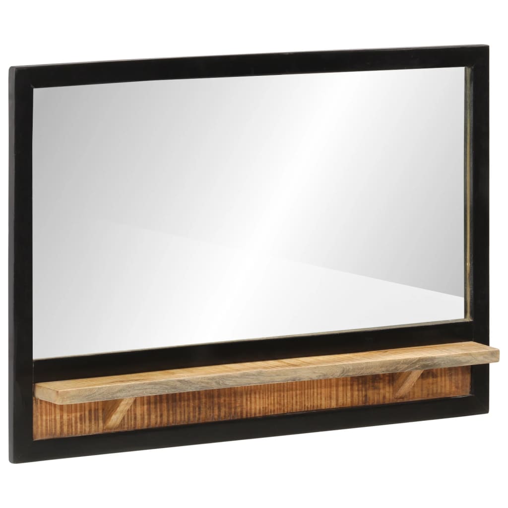 Mirror with Shelf 80x8x55cm Glass and Solid Wood Mango - Style and Chic