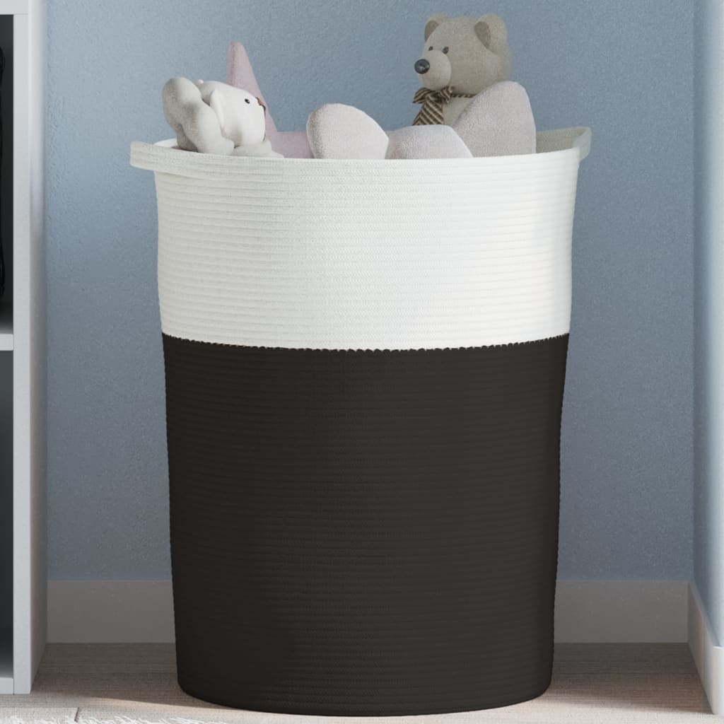 Storage Basket Black and White 49x65cm Cotton - All Things Good