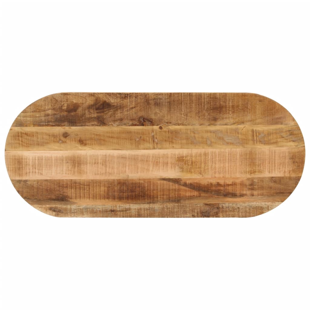 Table Top 110x40x2.5 cm Oval Solid Wood Rough Mango - All Things Good