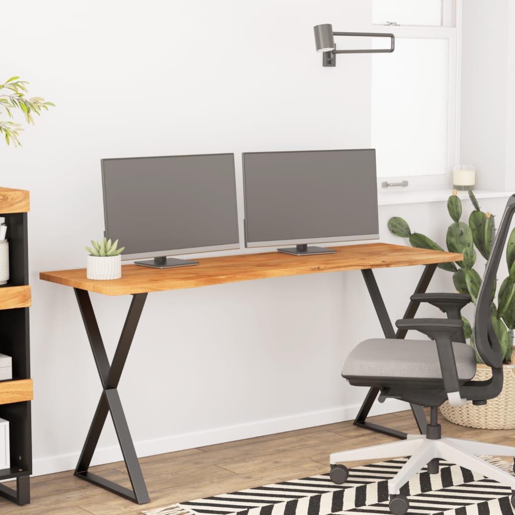 Desk Top 140x50x2.5 cm Rectangular Solid Wood Acacia - Design Hut