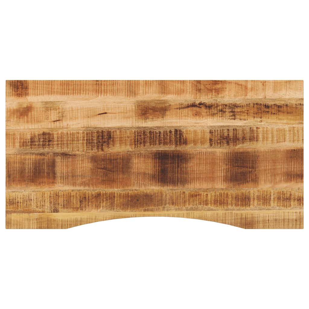 Desk Top with Curve 120x60x2.5 cm Solid Wood Rough Mango - Sid & Sam