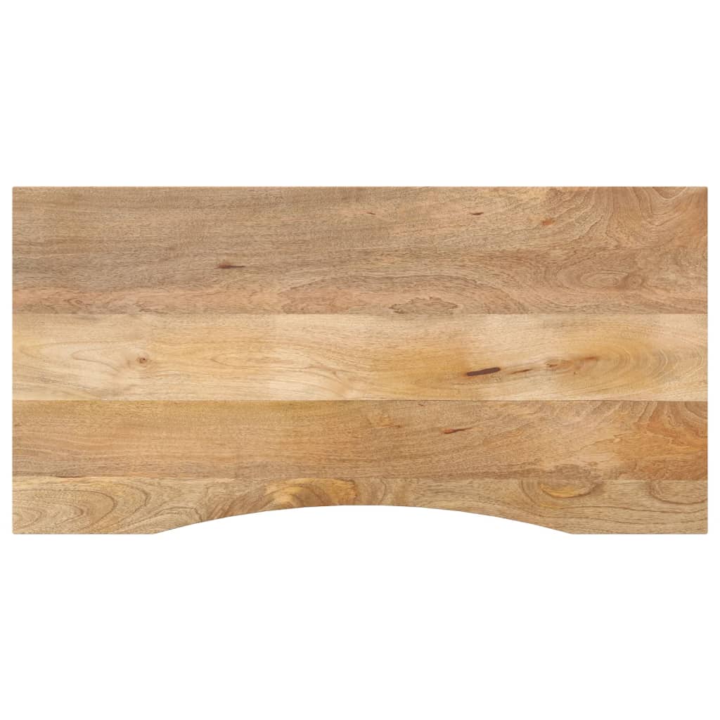 Desk Top with Curve 120x50x2.5 cm Solid Wood Rough Mango - Brittle & Co