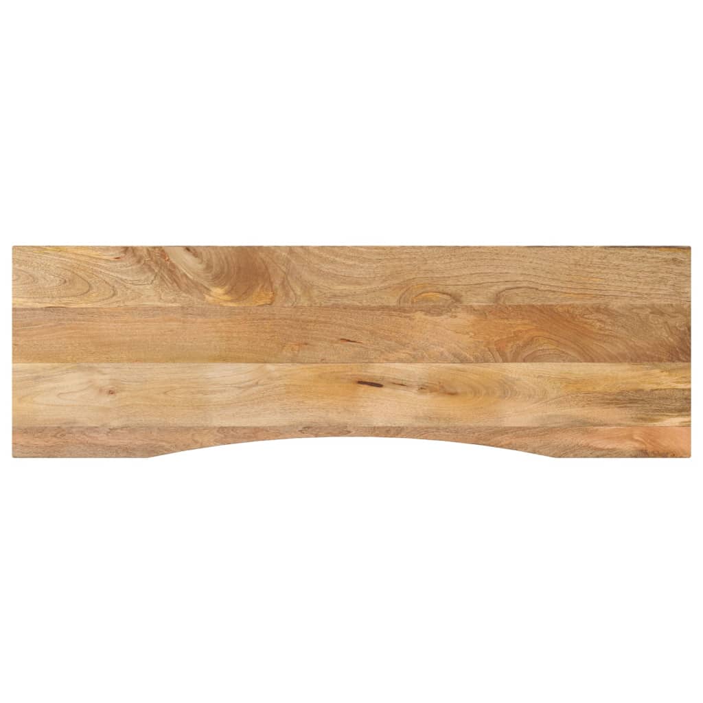 Desk Top with Curve 160x50x2.5 cm Solid Wood Rough Mango - Decor Base