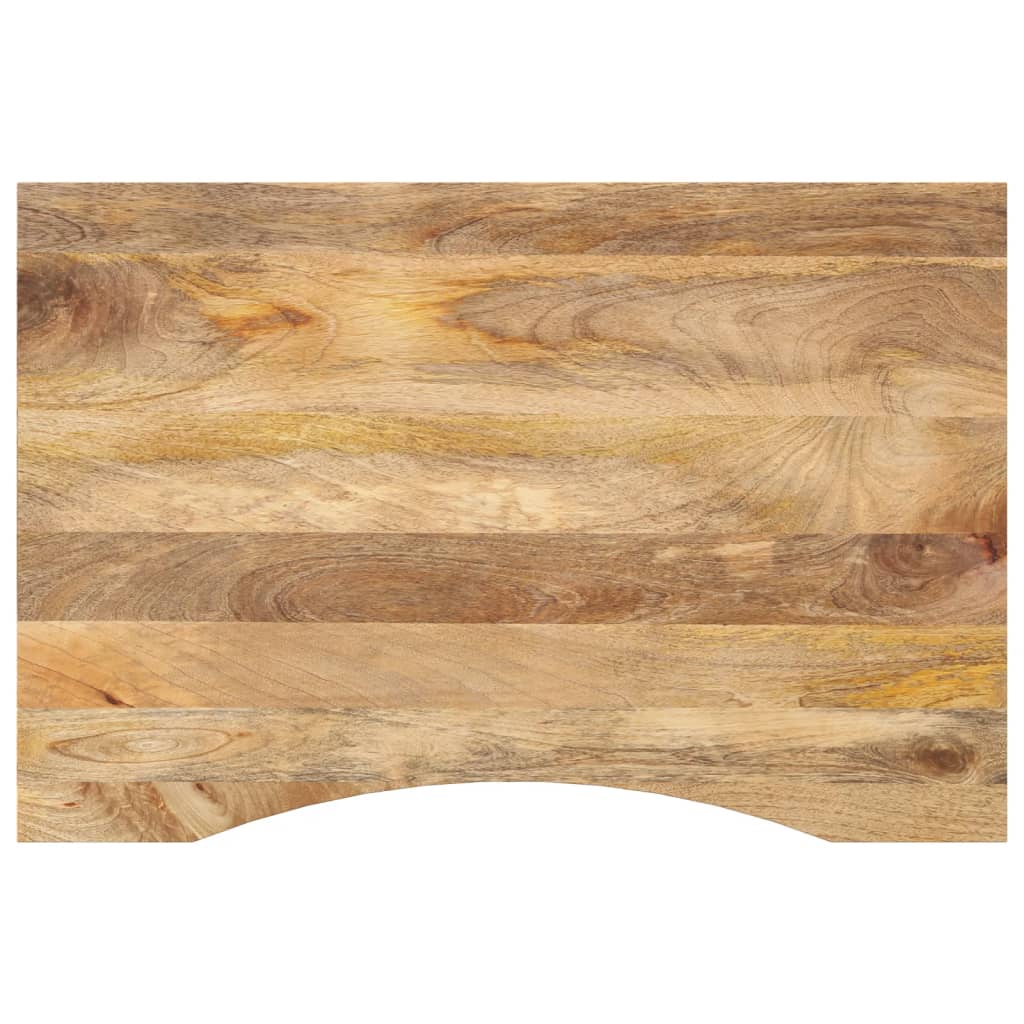 Desk Top with Curve 90x60x2.5 cm Solid Wood Rough Mango - The Home Maker