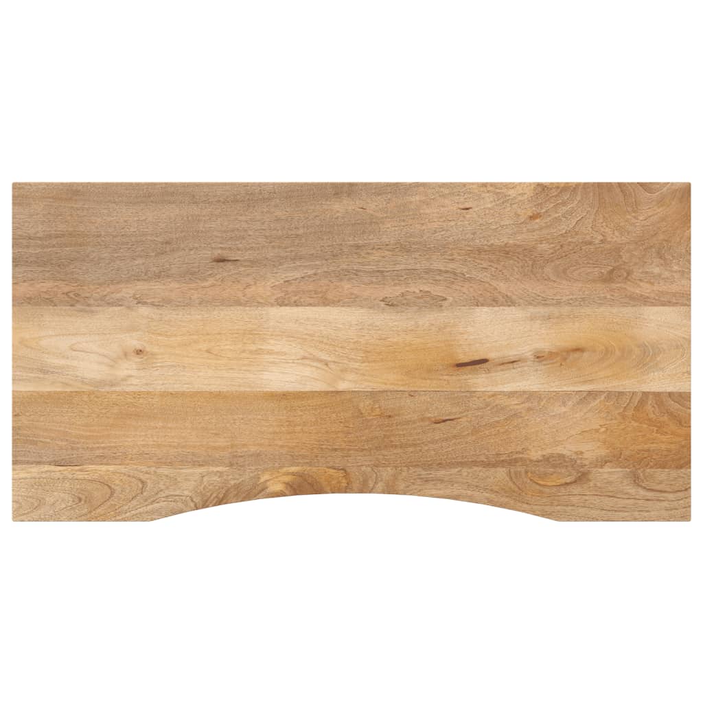 Desk Top with Curve 120x60x2.5 cm Solid Wood Rough Mango - Merlin Deals