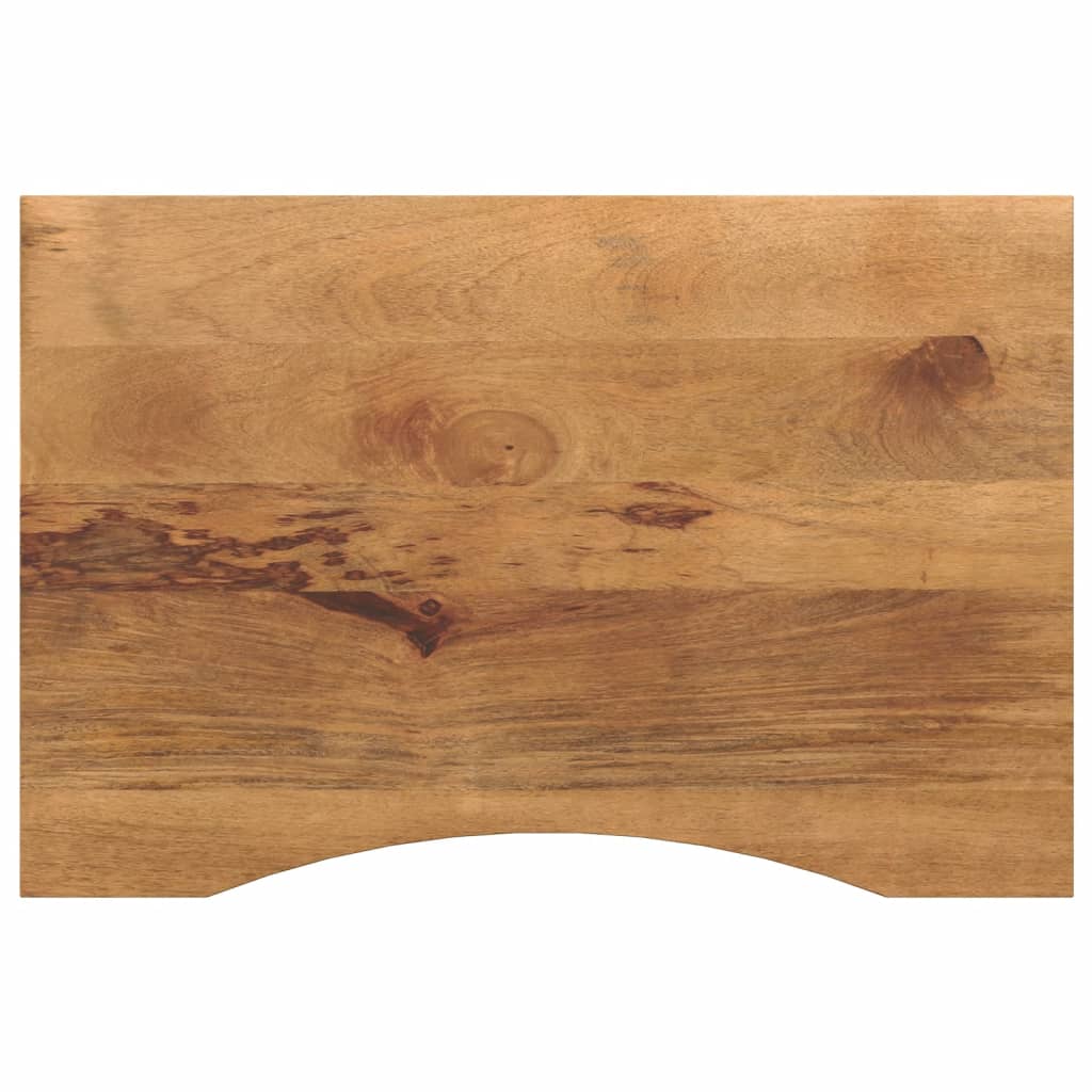Desk Top with Curve 90x50x2.5 cm Solid Wood Rough Mango - Merlin Deals