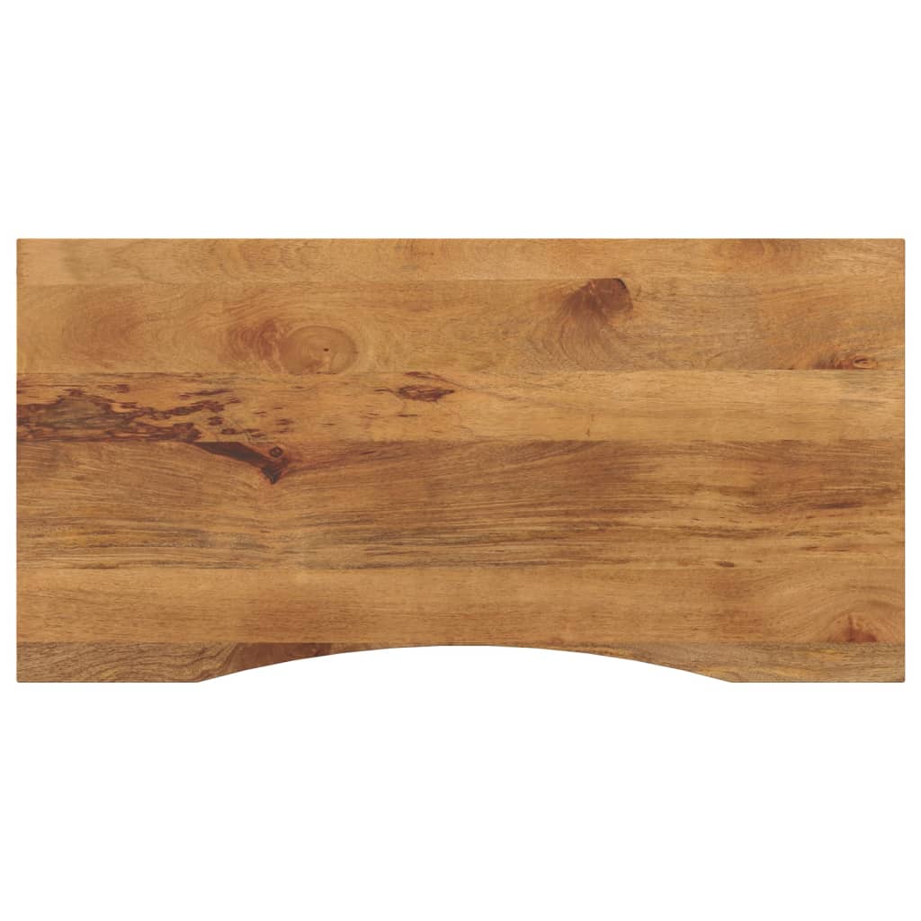 Desk Top with Curve 120x60x2.5 cm Solid Wood Rough Mango - Casper Homes