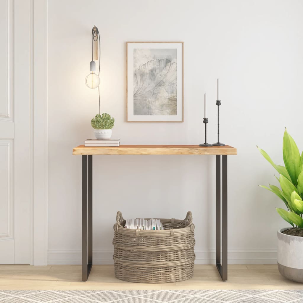 Table Top 80x40x2.5 cm Rectangular Solid Wood Acacia Live Edge - Discount Dealers