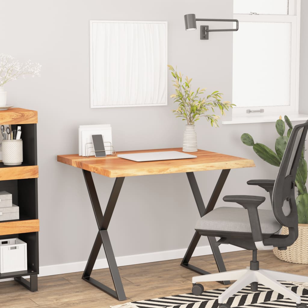 Desk Top 90x80x2.5 cm Rectangular Solid Wood Acacia Live Edge - Casper Homes