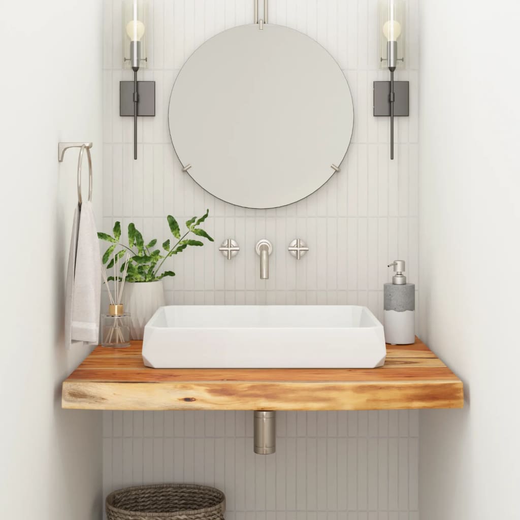 Bathroom Countertop 80x60x3.8 cm Rectangular Solid Wood Acacia - Discount Dealers
