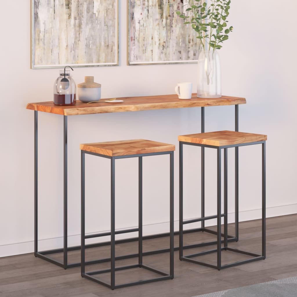 Table Top 110x40x2.5 cm Rectangular Solid Wood Acacia Live Edge - All Things Good