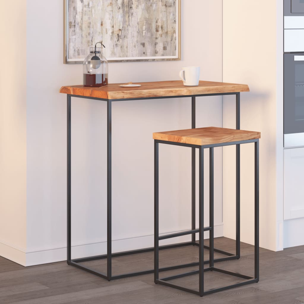 Table Top 70x60x2.5 cm Rectangular Solid Wood Acacia Live Edge - Casper Homes