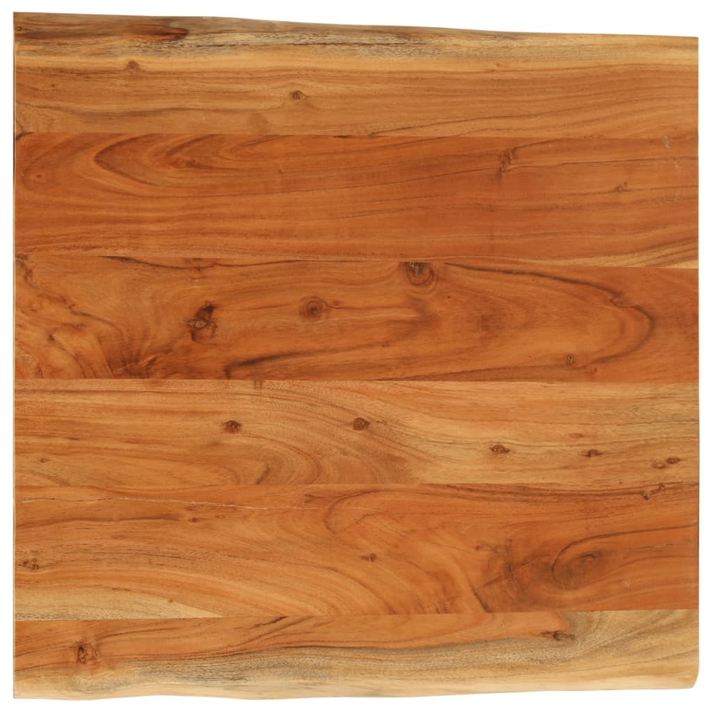 Table Top 60x60x3.8 cm Rectangular Solid Wood Acacia Live Edge - Decor Base