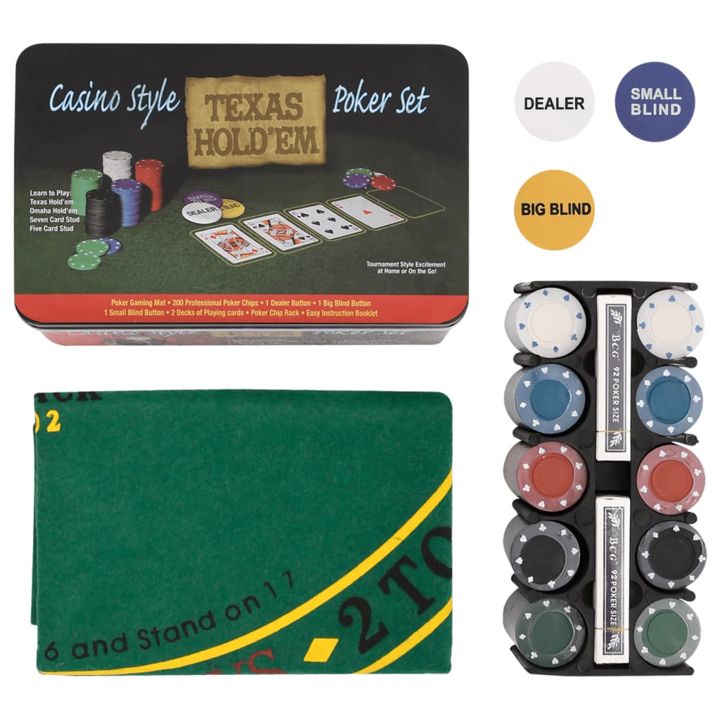 Poker Chip Set 200 Pcs 4 g - Discount Dealers