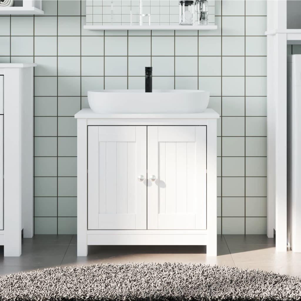 Bathroom Sink Cabinet BERG White 60x34x59 cm Solid Wood Pine - All Things Good