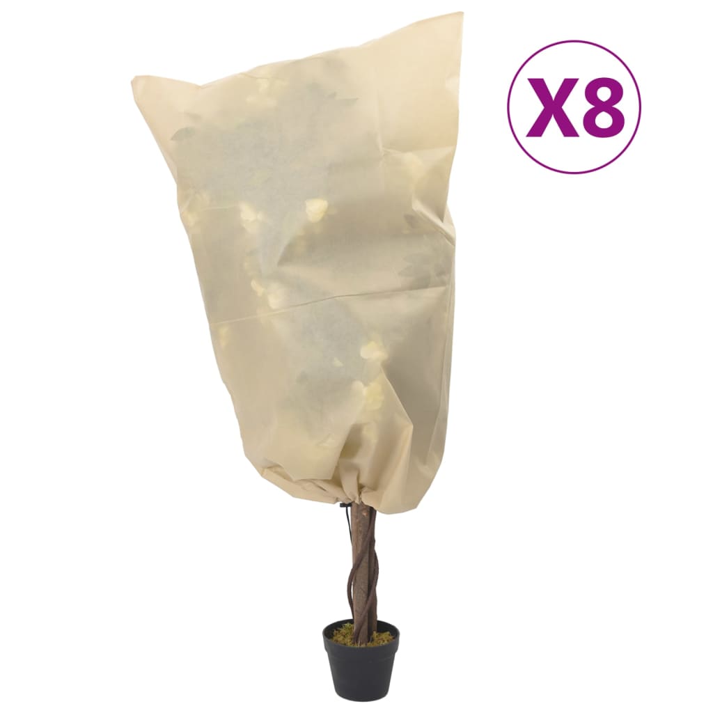 Plant Fleece Covers with Drawstring 8 pcs 70 g/m2 0.8x1 m - Millennium Furniture