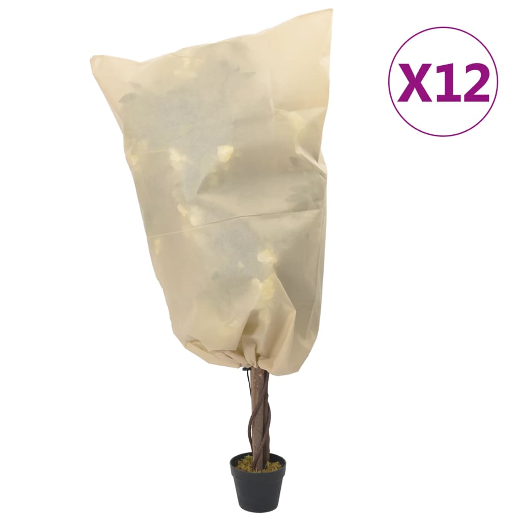 Plant Fleece Covers with Drawstring 12 pcs 70 g/m2 0.8x1.2 m - Tyrell & Tyrell