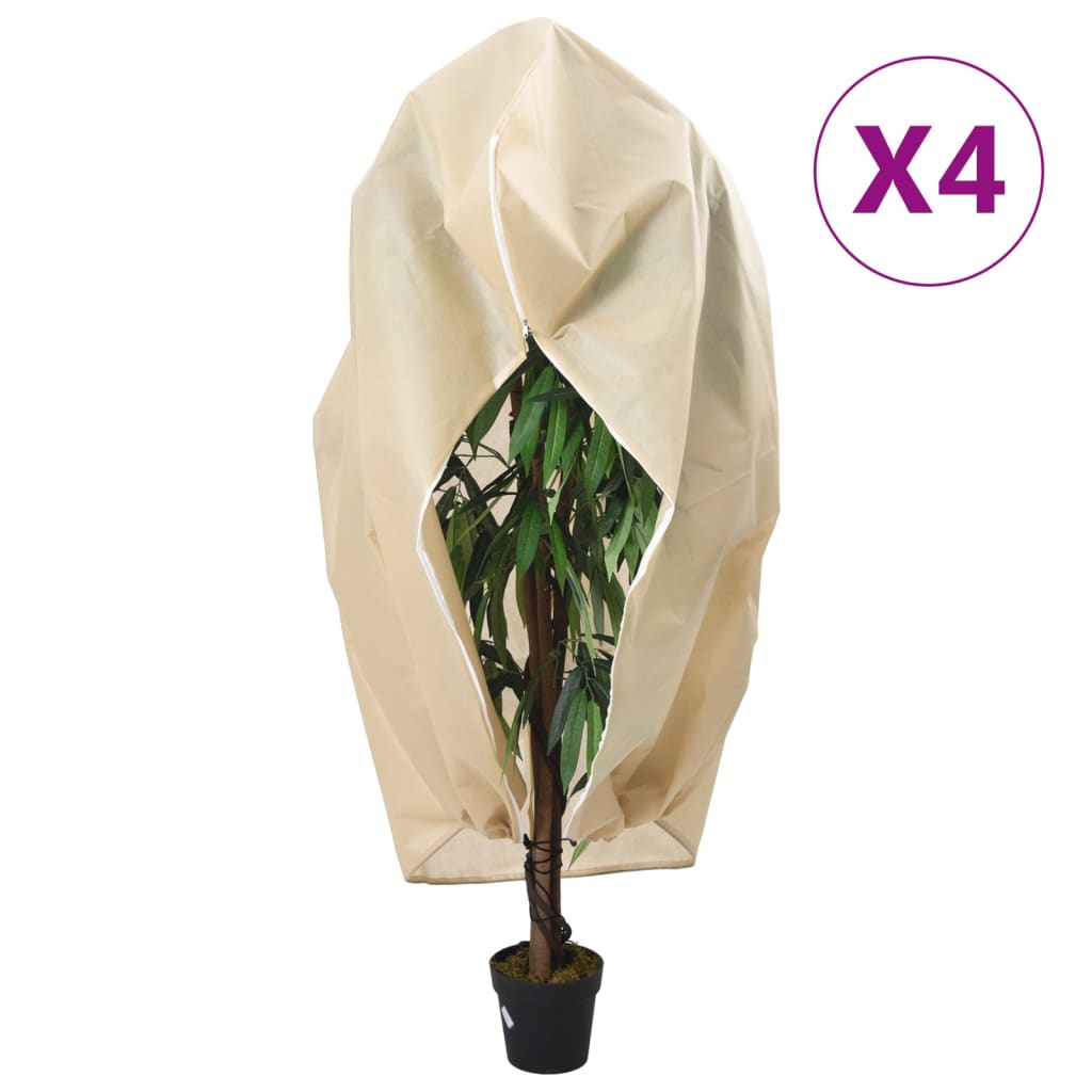 Plant Fleece Covers with Zip 4 pcs 70 g/m2 3.14x2.5 m - Tyrell & Tyrell