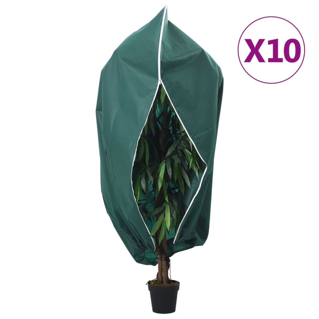 VOWICK Plant Fleece Covers with Zip 10 pcs 70 gsm 3.14x2.5 m - Charlotte Dunes