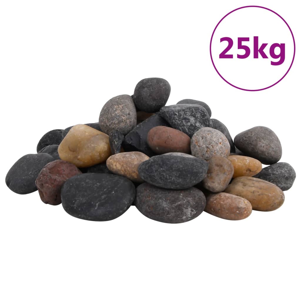 Polished Pebbles 25 kg Mixed Colour 5-8 cm - Sid & Sam