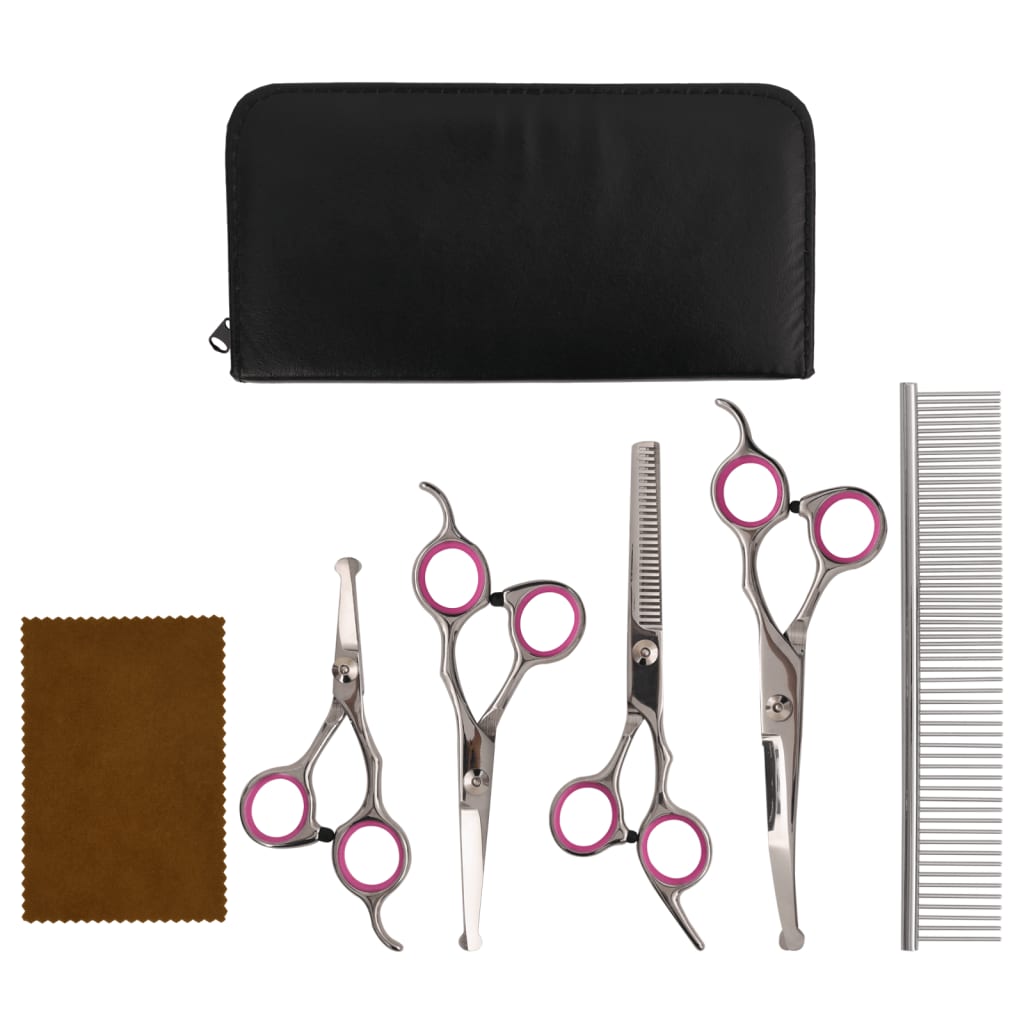 5 Piece Dog Grooming Scissors Set Stainless Steel - The Home Maker