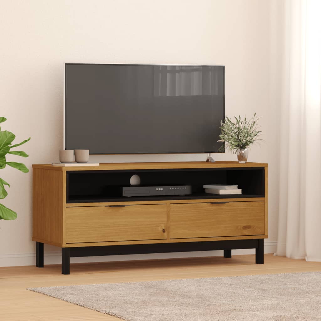 TV Cabinet FLAM 110x40x50 cm Solid Wood Pine - The Home Maker