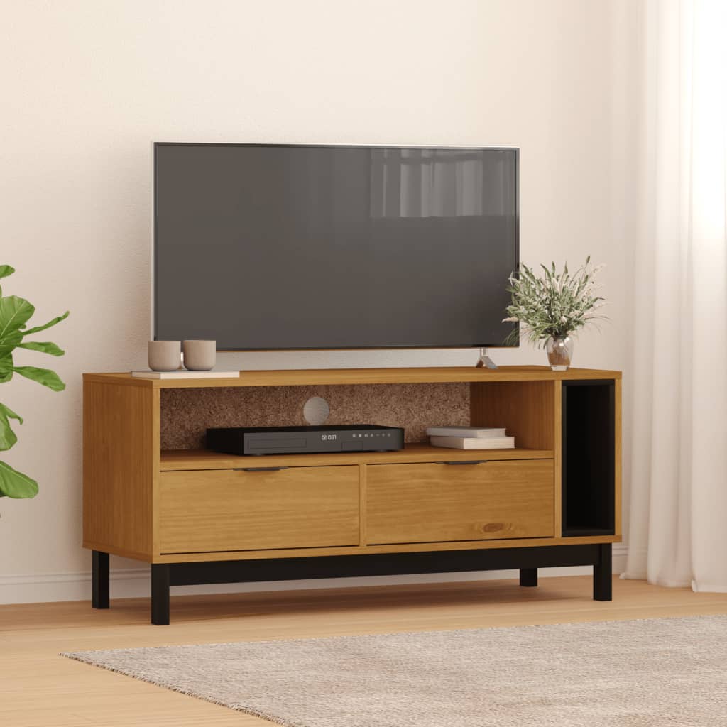 TV Cabinet FLAM 110x40x50 cm Solid Wood Pine - Casper Homes