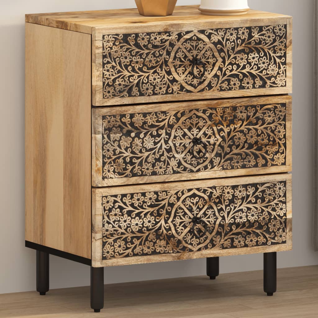 Bedside Table - CARLETON Dan Nightstand Natural Finish 50cm - All Things Good