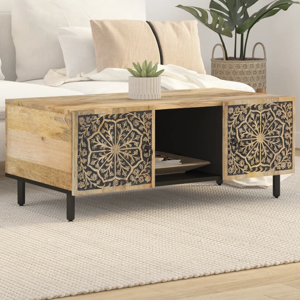 Coffee Table 100x54x40 cm Solid Wood Mango - Merkel Designers