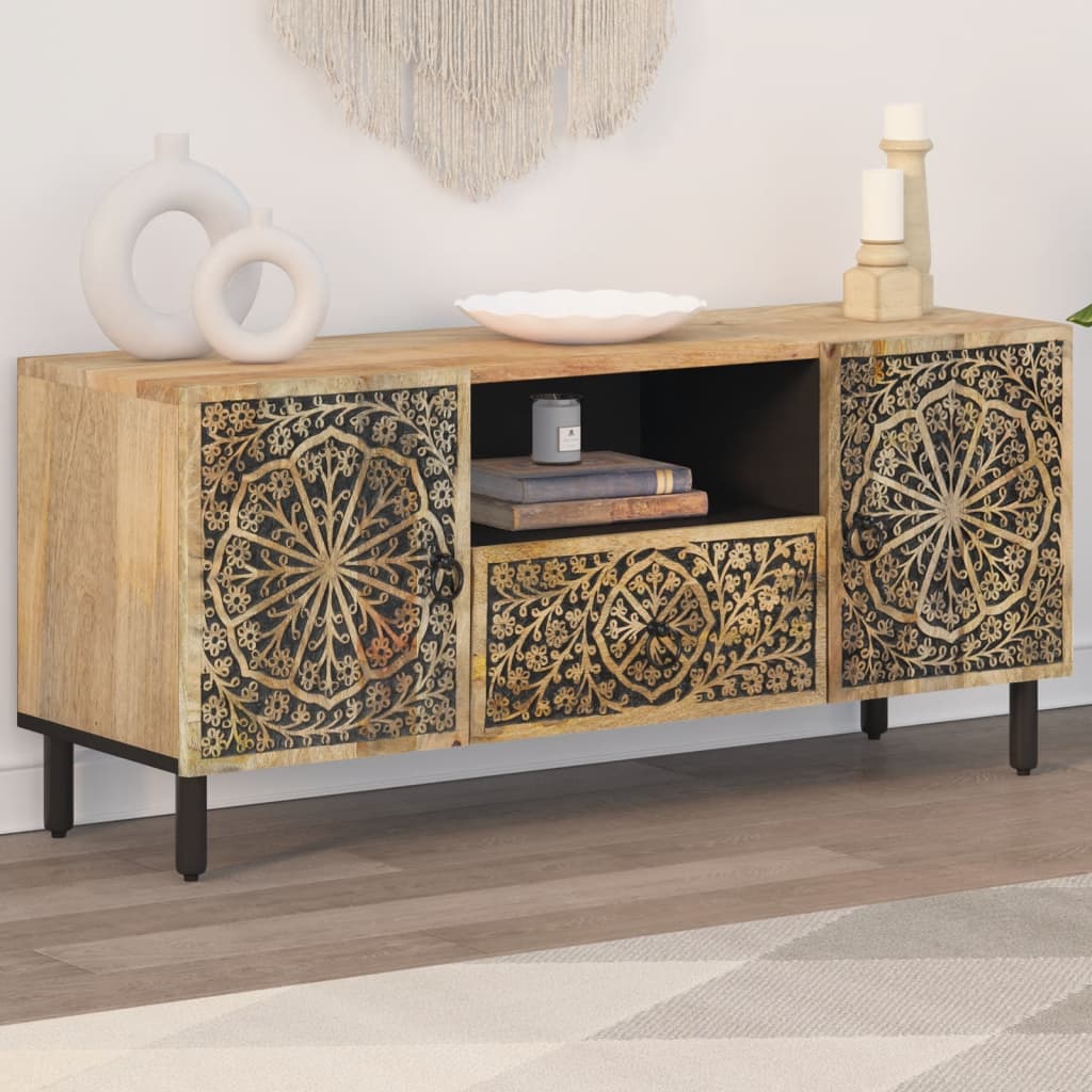 TV Cabinet 105x33x46 cm Solid Wood Mango - Merkel Designers