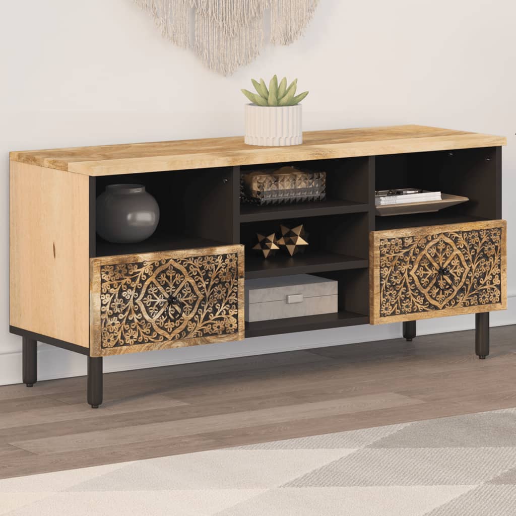 TV Cabinet 100x33x46 cm Solid Wood Mango - Merkel Designers