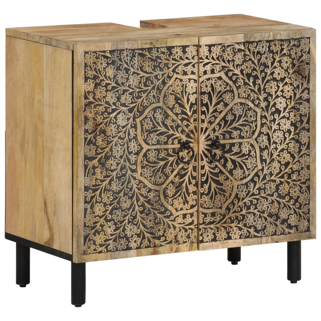 Bathroom Sink Cabinet 62x33x58 cm Solid Wood Mango - The Home Maker