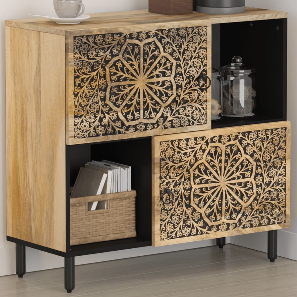 Side Cabinet 80x33x75 cm Solid Wood Mango - Merkel Designers