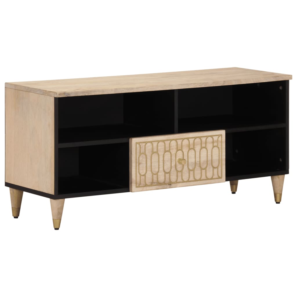 TV Cabinet 100x33x46 cm Solid Wood Mango - Discount Dealers