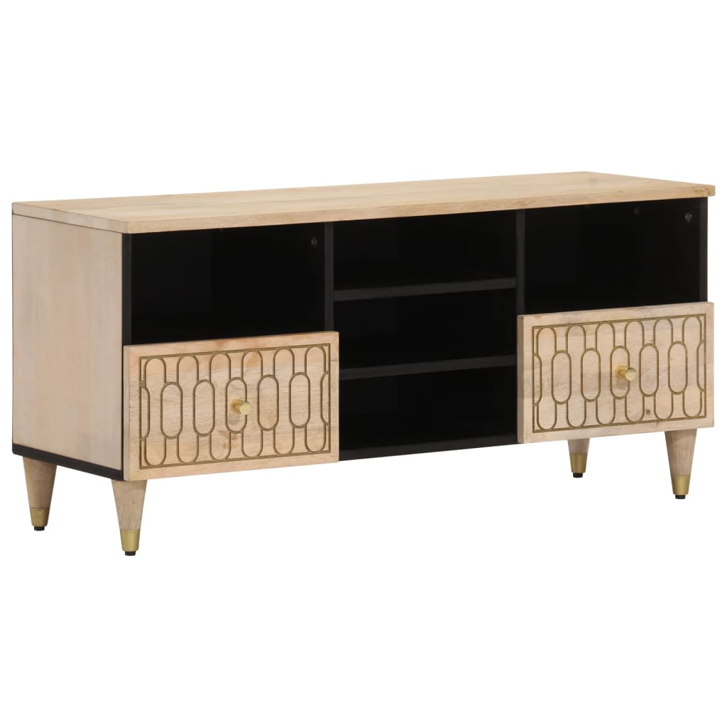 TV Cabinet 100x33x46 cm Solid Wood Mango - Discount Dealers