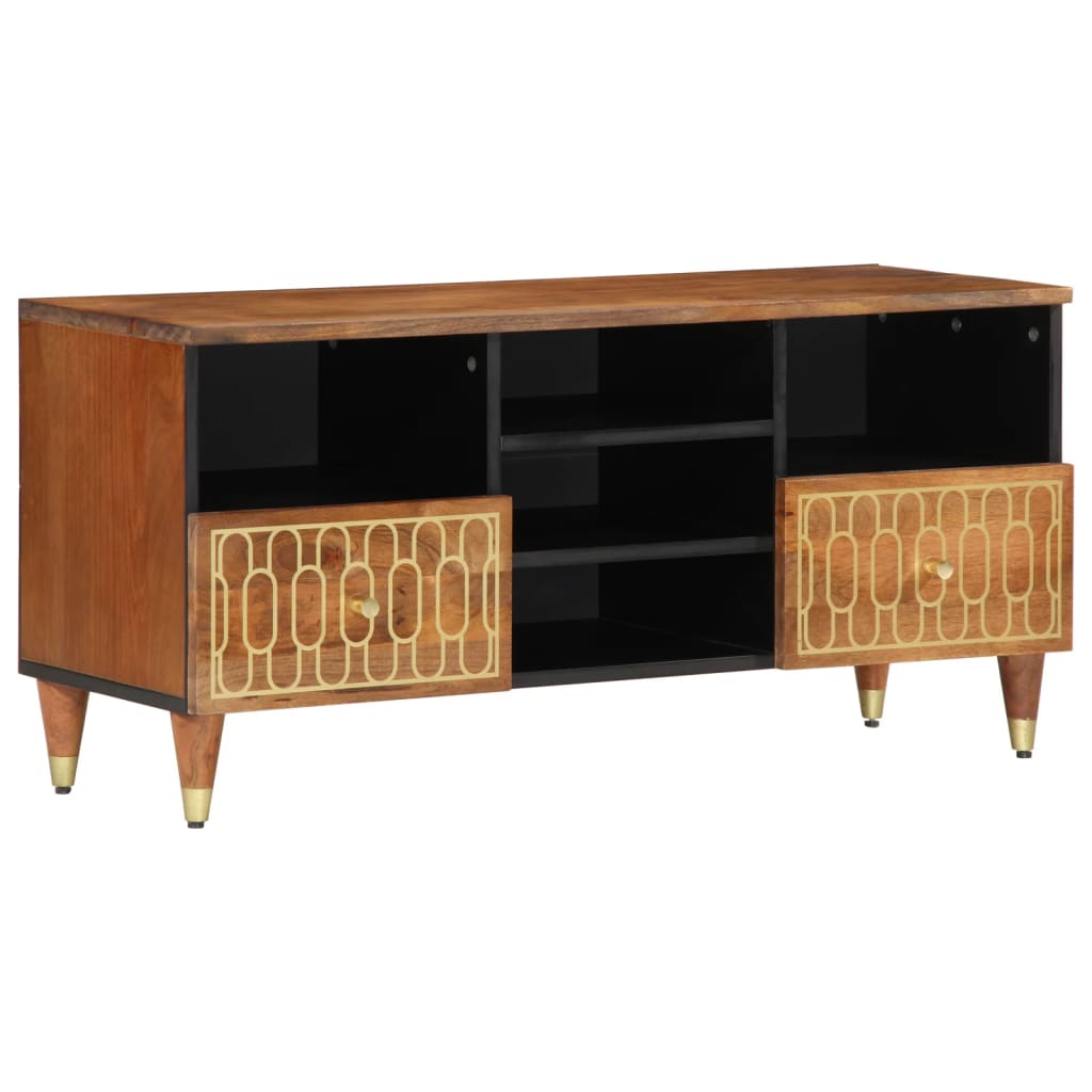 TV Cabinet 100x33x46 cm Solid Wood Mango - Discount Dealers