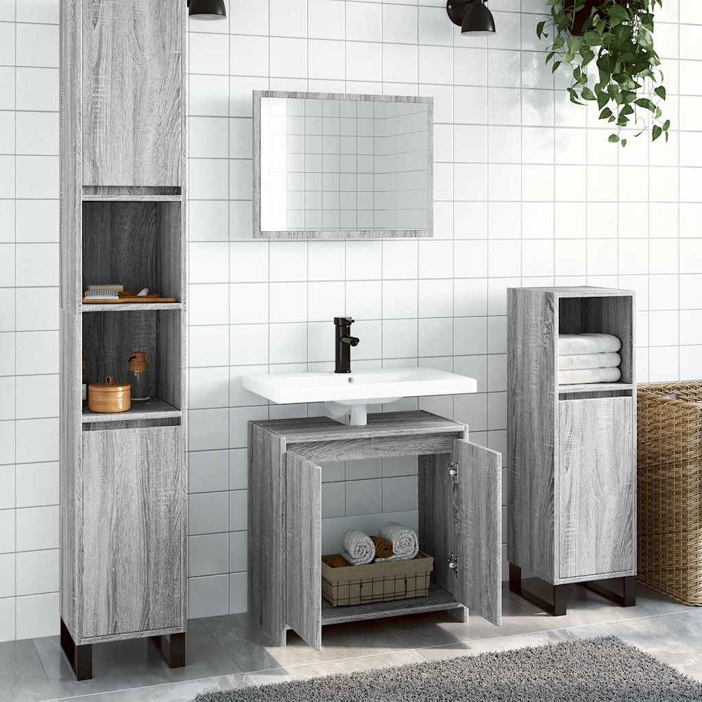 2 Piece Bathroom Furniture Set Grey Sonoma Engineered Wood - Millennium Furniture