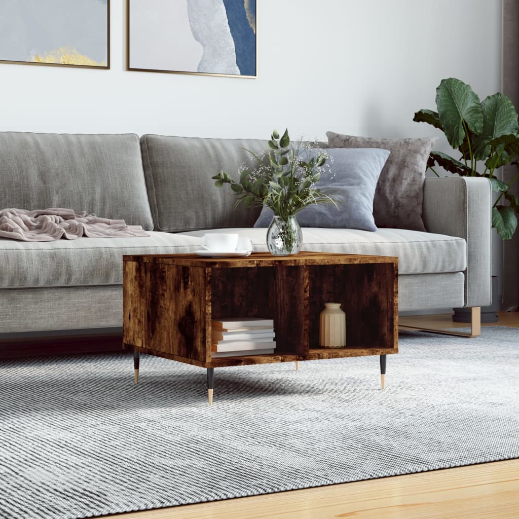Coffee Table Smoked Oak 60x50x36.5 cm Engineered Wood - Tyrell & Tyrell