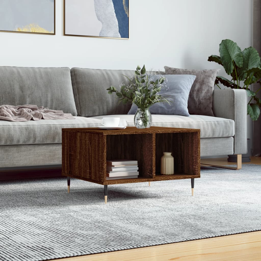 Coffee Table Brown Oak 60x50x36.5 cm Engineered Wood - Casper Homes