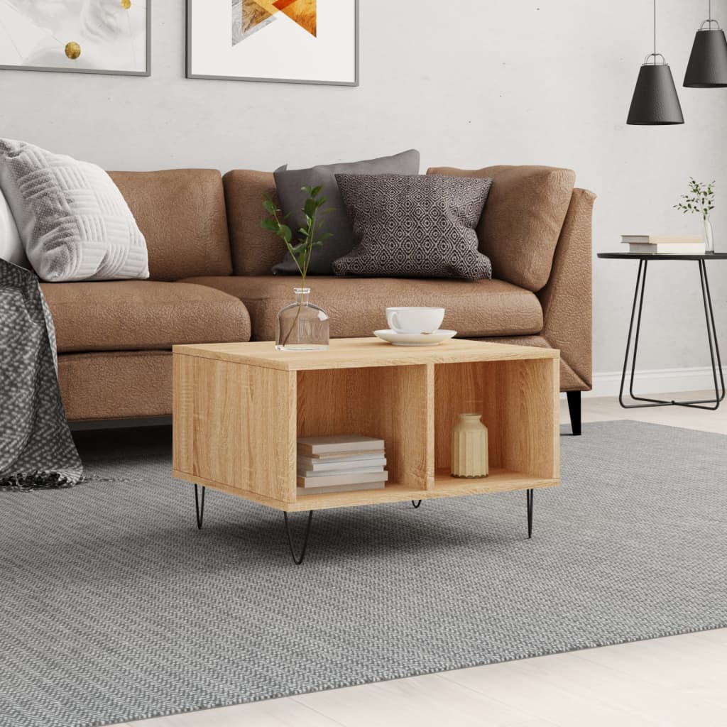Coffee Table Sonoma Oak 60x50x36.5 cm Engineered Wood - Merlin Deals