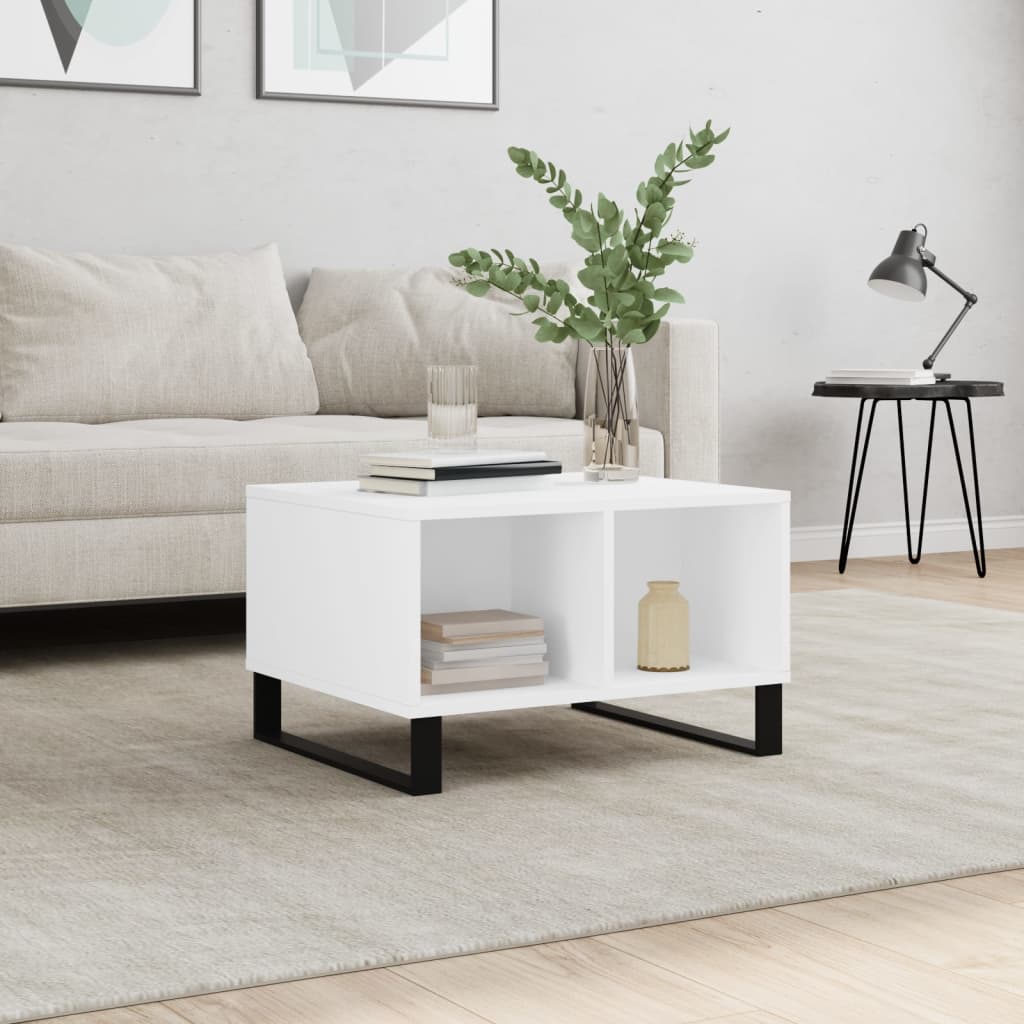 Coffee Table White 60x50x36.5 cm Engineered Wood - Sid & Sam