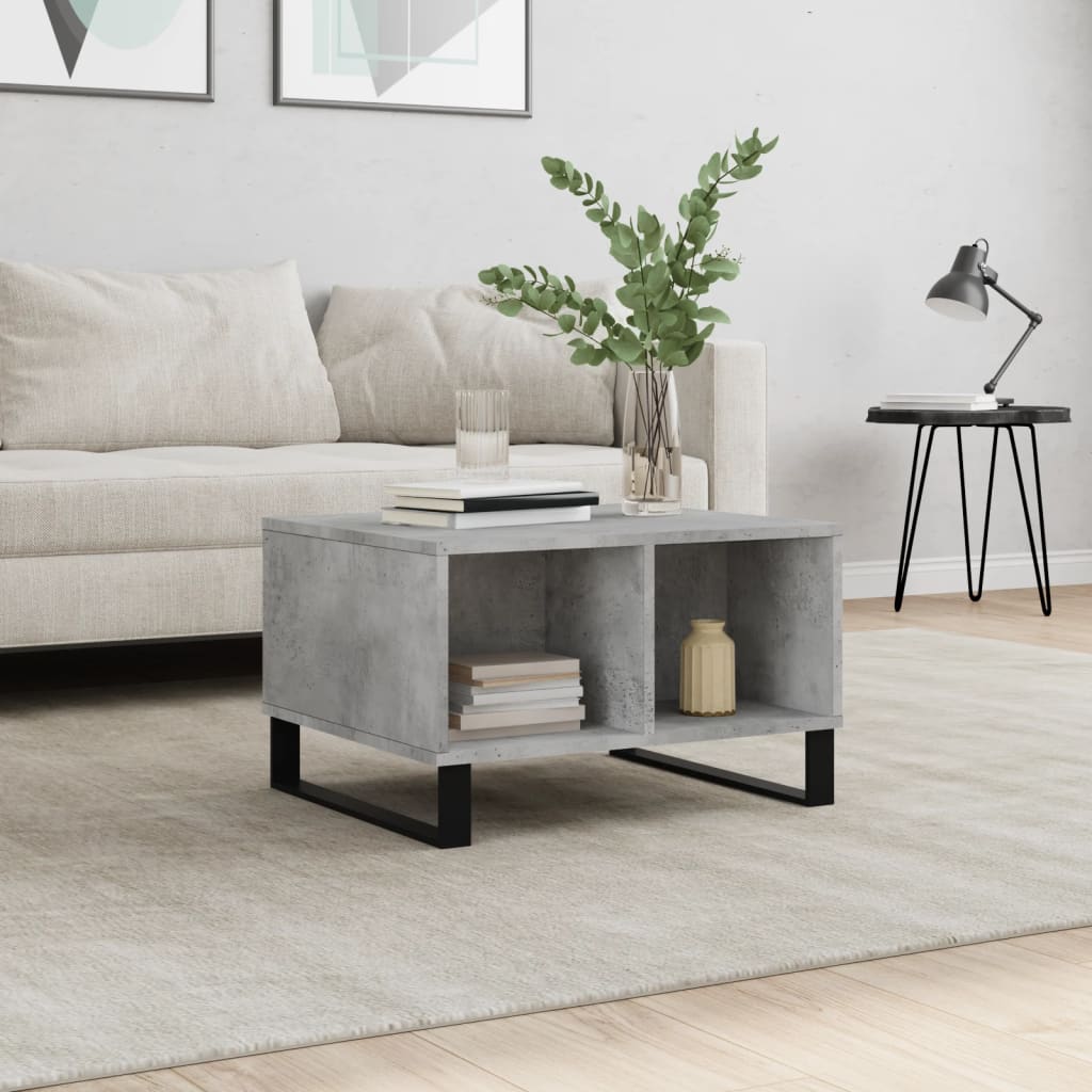 Coffee Table Concrete Grey 60x50x36.5 cm Engineered Wood - Unbeatable Bargains