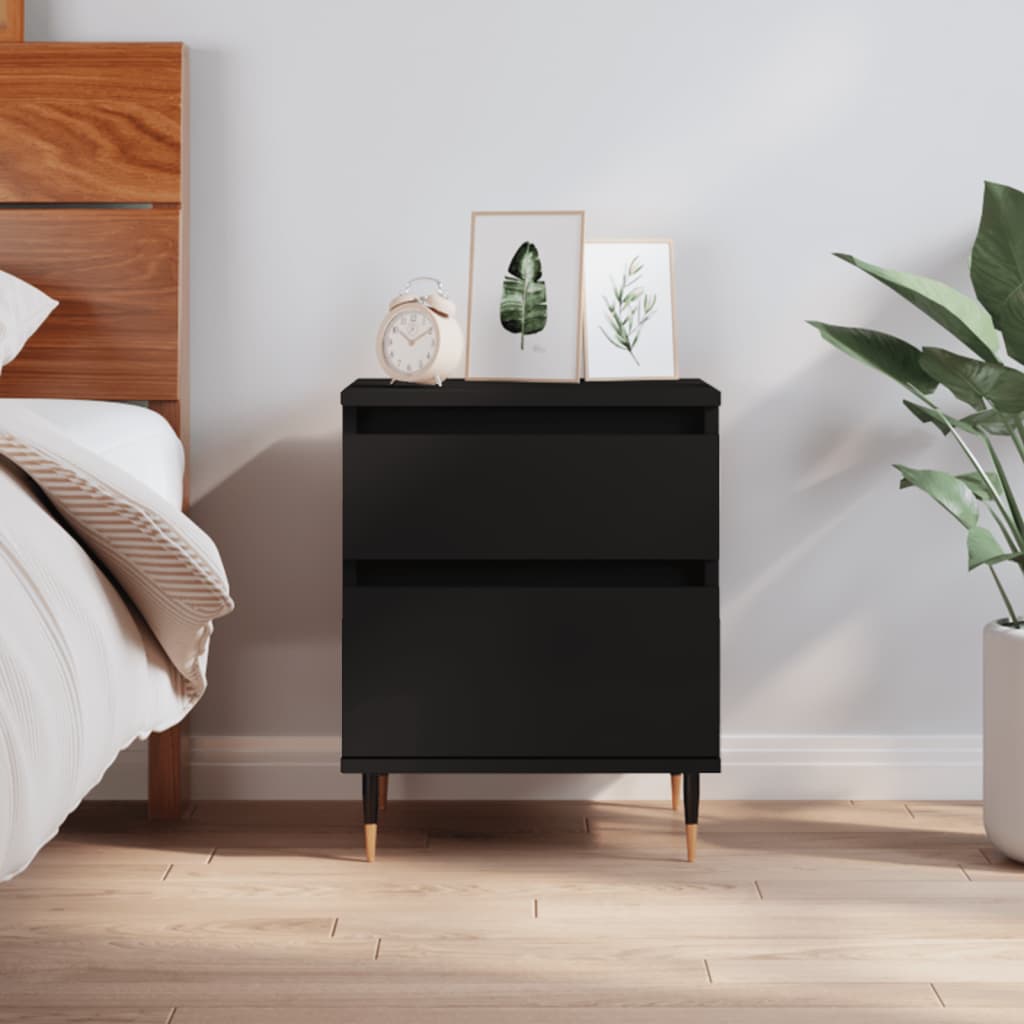 Bedside Table - PHOENIX Hal Nightstand Black 40cm - Millennium Furniture