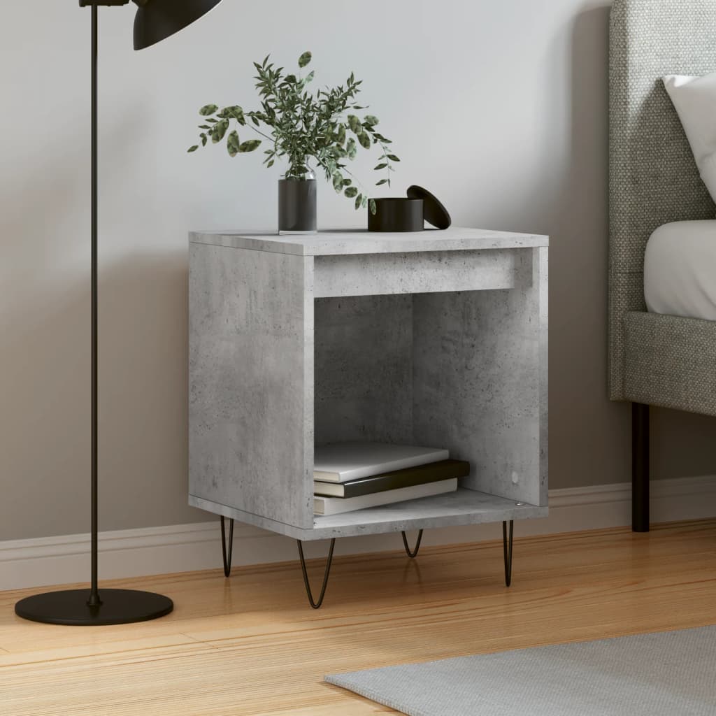 Bedside Table - PHOENIX Hal Nightstand Concrete Grey 40cm - Direct Imports