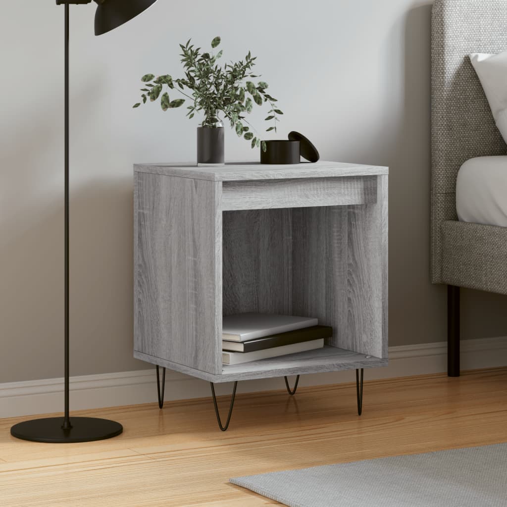 Bedside Table - PHOENIX Sid Nightstand Grey Sonoma 40cm - Sid & Sam