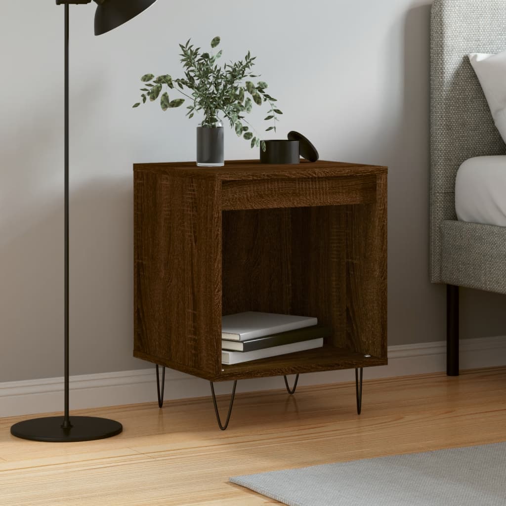 Bedside Table - PHOENIX Aven Nightstand Brown Oak 40cm - Direct Imports