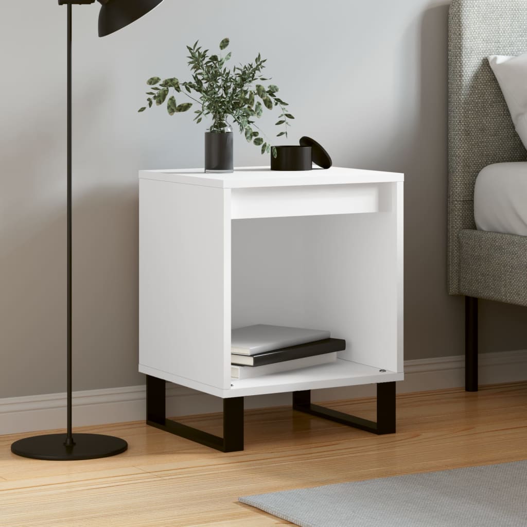 Bedside Table - PHOENIX Glen Nightstand White 40cm - Millennium Furniture