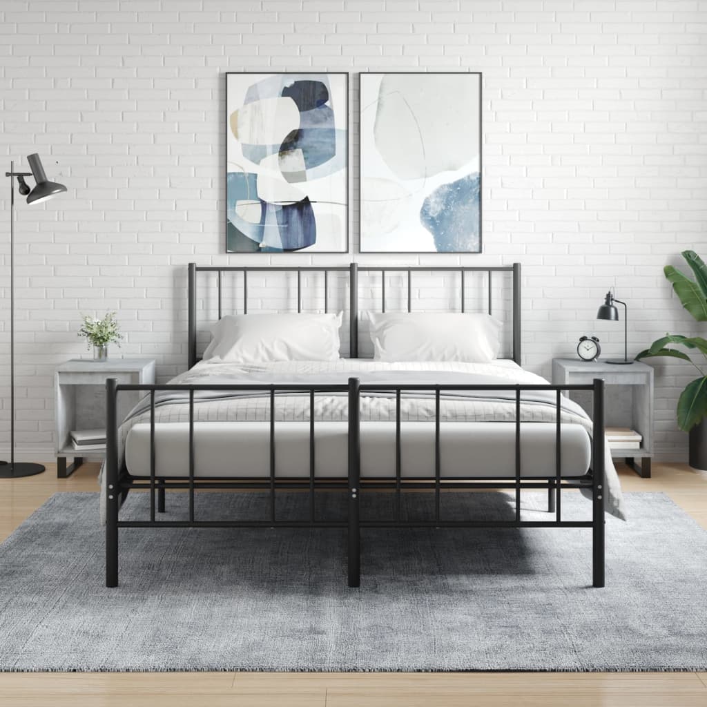Bedside Table - PHOENIX Hal 2 Piece Nightstand Concrete Grey 40cm - Brittle & Co
